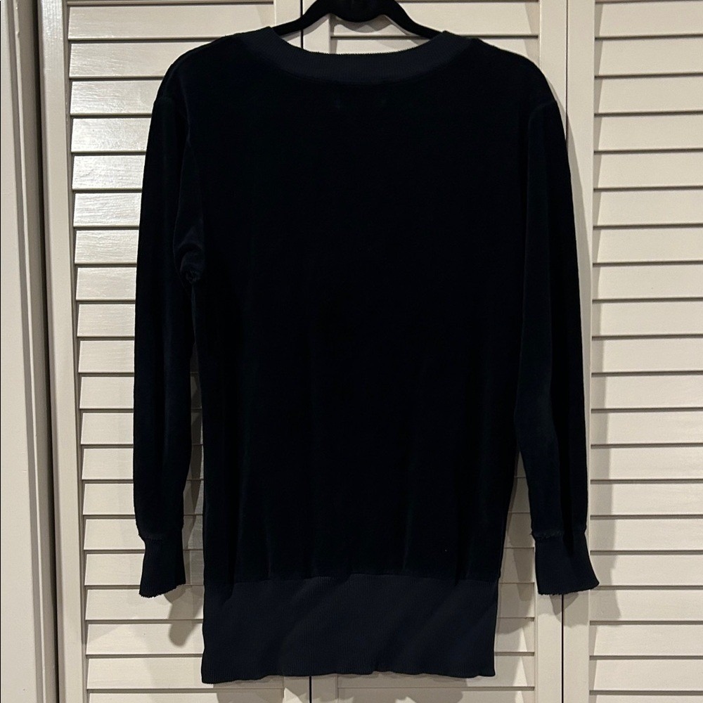 Vintage Y2K Juicy Couture Black Velvet V-Neck Sweater Size Small - Picture 8 of 8